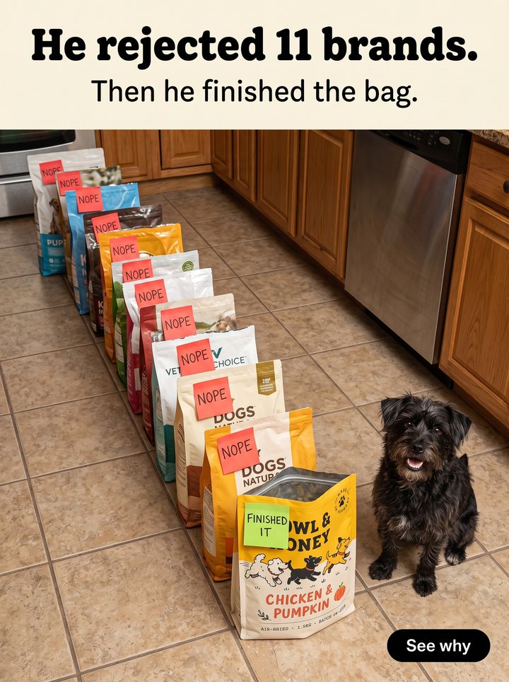 Ad: He rejected 11 brands. Then he finished the bag.